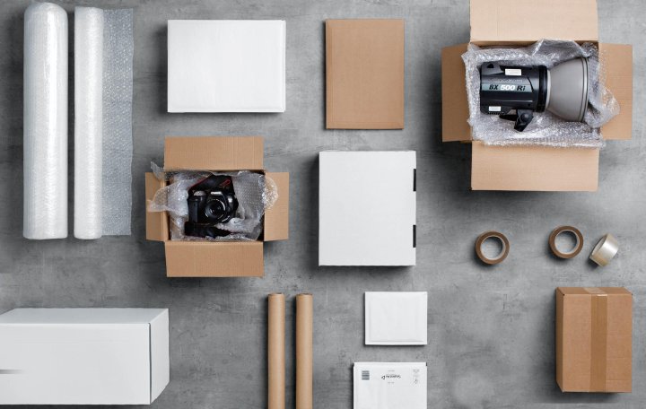 Emballage, kartonger och tejp